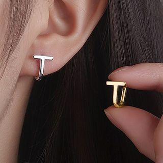 Sterling Silver Lettering Stud Earring