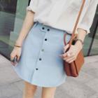 Button Down A-line Skirt