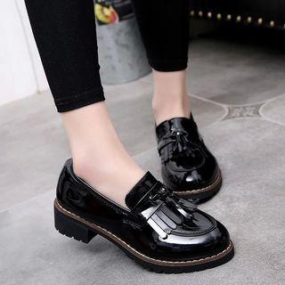 Fringe Patent Loafers