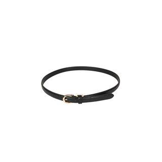 Croc-grain Faux-leather Belt