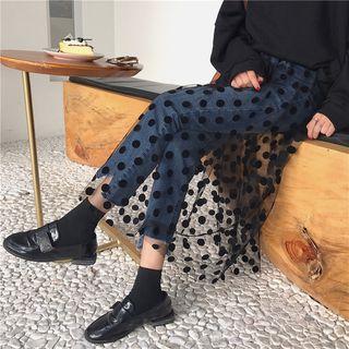 Dotted Lace Inset Jeans