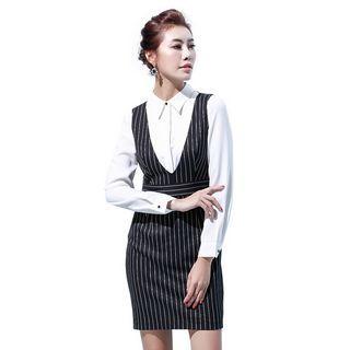 Striped Blazer / Striped Jumper Dress / Blouse