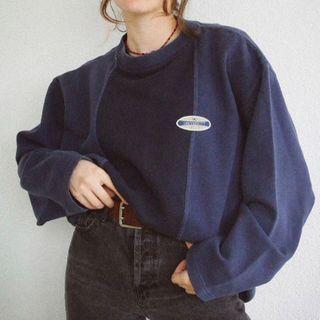 Long-sleeve Two-tone Loose-fit Top