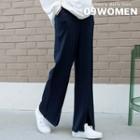 Slit Seam-trim Wide-leg Pants