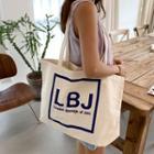 Letter Print Shopper Bag Ivory - One Size