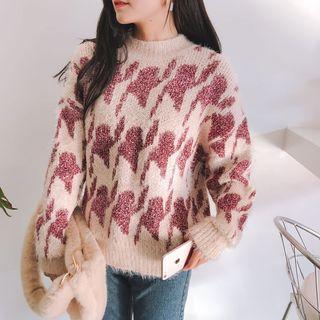Houndstooth Boxy Sweater
