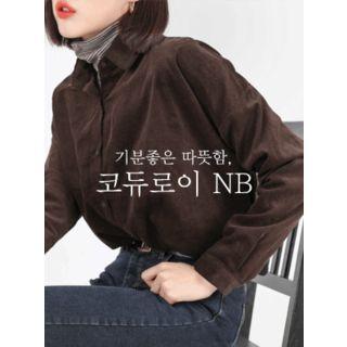 Drop-shoulder Corduroy Shirt