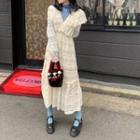Turtleneck Long-sleeve T-shirt / Lace Long-sleeve Midi Shift Dress