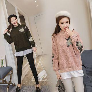 Mock Two Piece Fleece Sweatshirt
