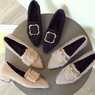 Buckled Pointy-toe Loafers