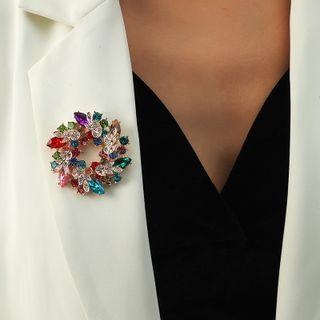 Rhinestone Brooch Purple & Blue & Pink - One Size