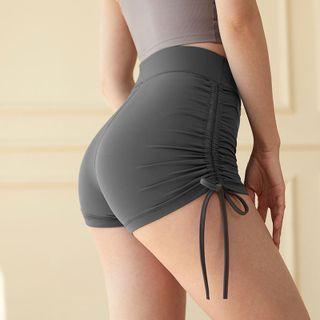 High-waist Drawstring Sports Shorts