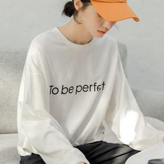 Letter Print Cropped T-shirt White - One Size