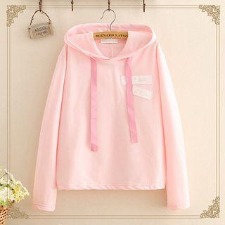 Patched Hooded Sweater