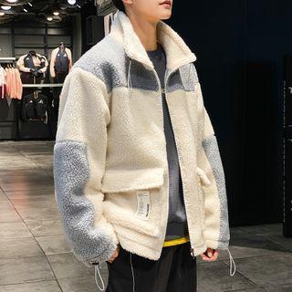 Drawstring Fleece Zip-up Jacket