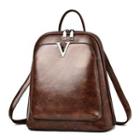 Faux Leather Letter V Backpack