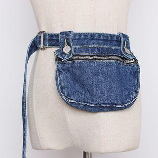 Denim Waist Pouch Double D-ring Belt