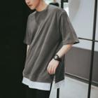 Short-sleeve Contrast Hem T-shirt