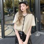 Button-up Sweater Vest / Short-sleeve T-shirt