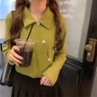 Polo Collar Designed Long-sleeve Top