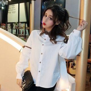 Plain Double Layer Collar Blouse / Plaid Double Layer Collar Blouse