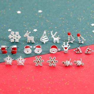 925 Sterling Silver Christmas Earrings