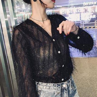 Long-sleeve Feathered Shirt