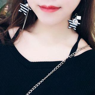 Striped Star Asymmetric Drop Earring