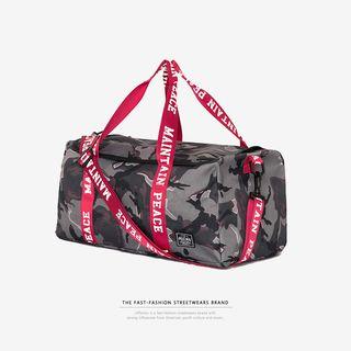 Lettering-strap Camo Carryall Bag