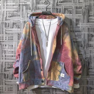 Couple Matching Tie-dye Button Hoodie