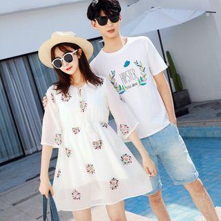 Couple Matching Short-sleeve T-shirt / Short-sleeve A-line Dress