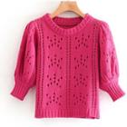 Short-sleeve Perforated Sweater
