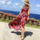 Set: Strapless Top + A-line Maxi Skirt