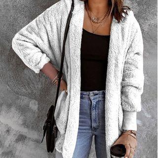 Long-sleeve Fleece Open Front Jacket