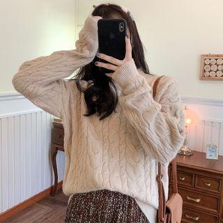 Chunky Knit Mock-neck Sweater