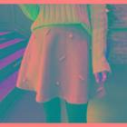 Faux-pearl Detail A-line Mini Skirt