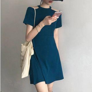 Halter Short-sleeve Mini A-line Dress
