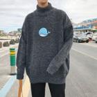 Mock Neck Whale Sweater
