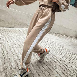 Contrast-trim Baggy-fit Jogger Pants