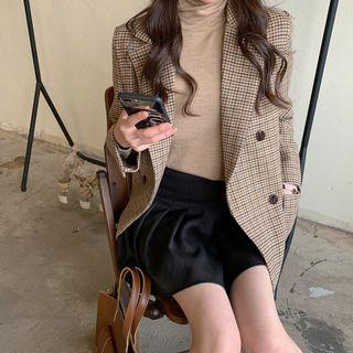 Double Breast Plaid Blazer