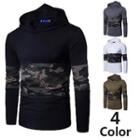 Camouflage Panel Hooded Pullover