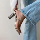 Double-strap Chunky-heel Mules