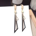 Alloy Triangle Fringed Earring 1 Pair - Black Earring - One Size
