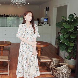 Floral Print Smocked-waist Maxi Dress