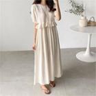 Frill-trim Half-placket Dress