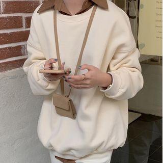 Plain Sweatshirt Cream White - One Size