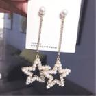 Faux Pearl Star Dangle Earring Gold - One Size