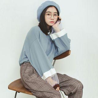 Sheer Panel Pullover