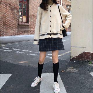 Color-block Cardigan Almond - One Size