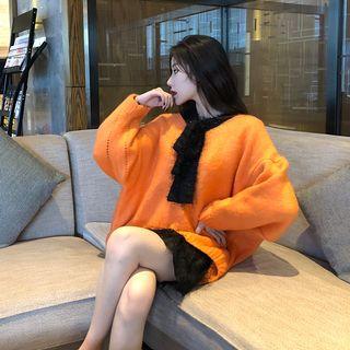 Plain Furry Long-sleeve Sweater